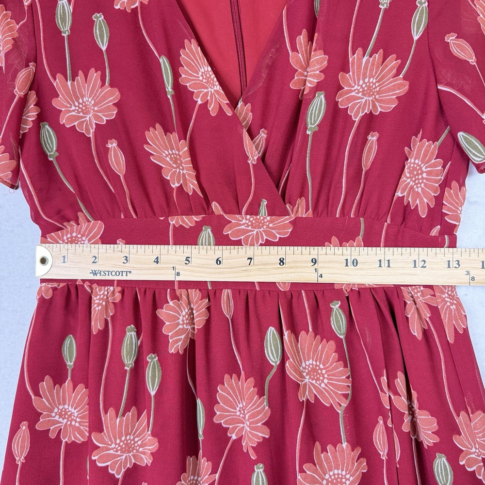 Madewell Tulip Sleeves Maxi Dress in Tall Sunflower Size 0 Red Boho - Picture 9 of 11